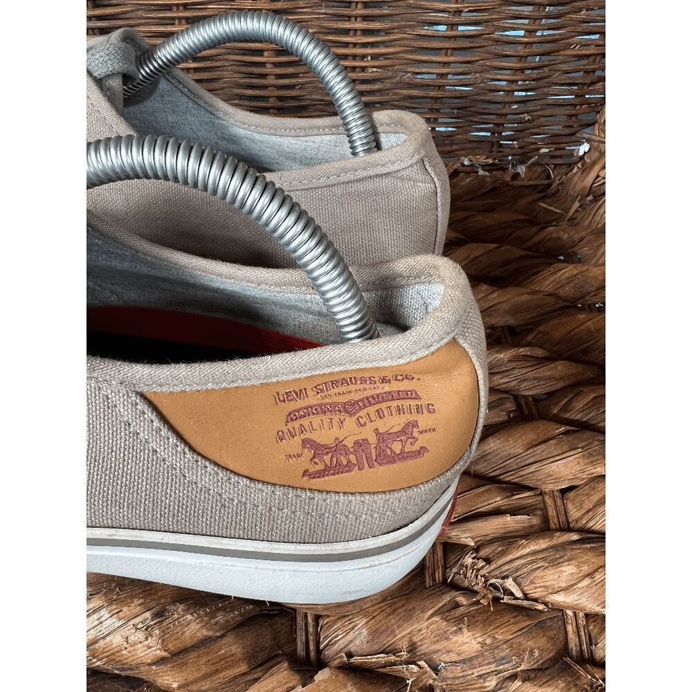 Levi's Low Top Men's Gray White Canvas Lace Up Casual Sneakers Shoes Size 9.5 - Picture 5 of 9